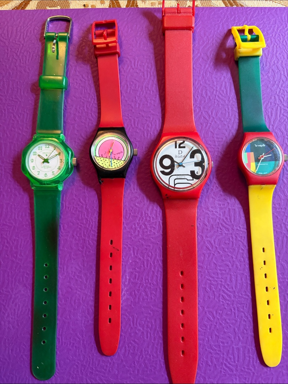 Colorful 80’s Watches - Set of 4 Silicone Fashion Watch - Le Watch